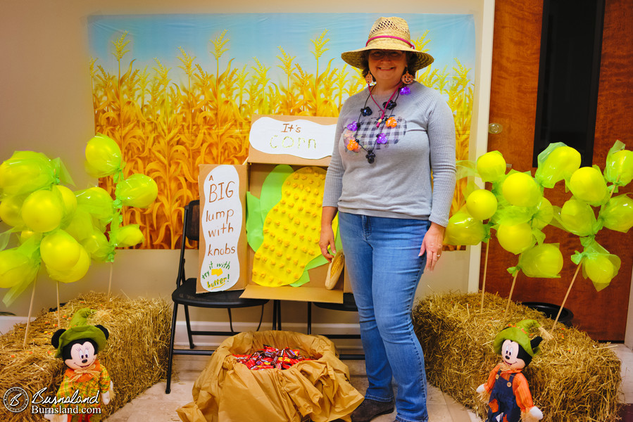 An indoor Trunk or Treat display based on the popular “It’s Corn” song