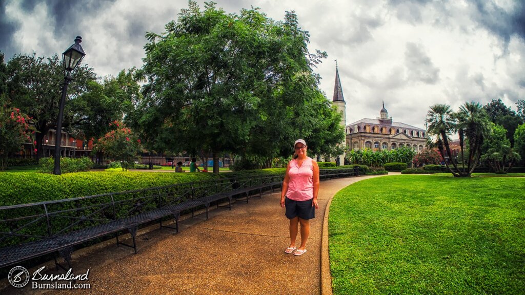 Laura in Jackson Square in New Orleans