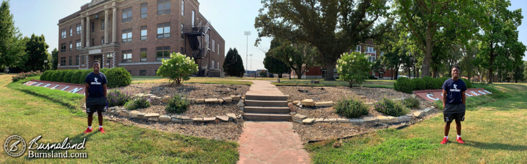 Jaylin in front of Sterling College