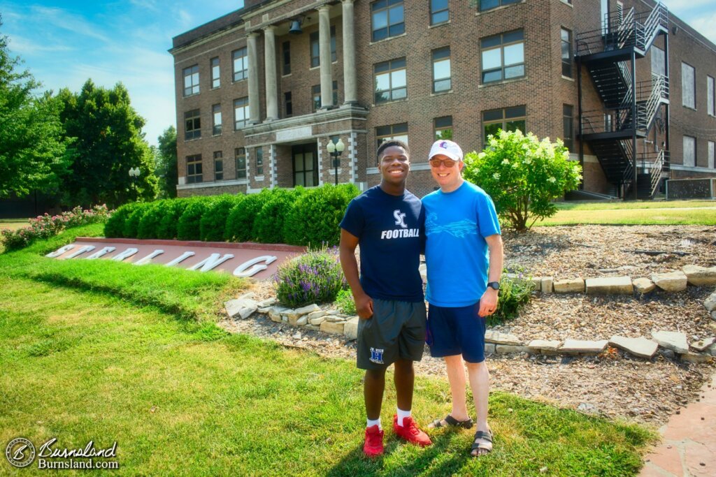 Jaylin and Steve in front of Sterling College