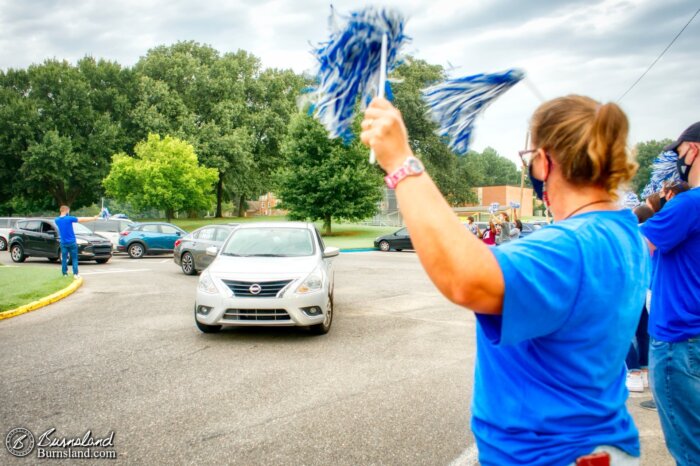 Laura cheers for Jaylin in the Senior Parade