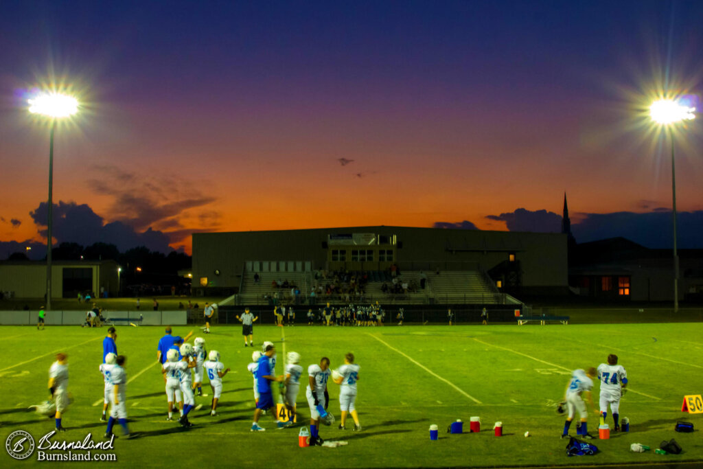 Sunset at the football game