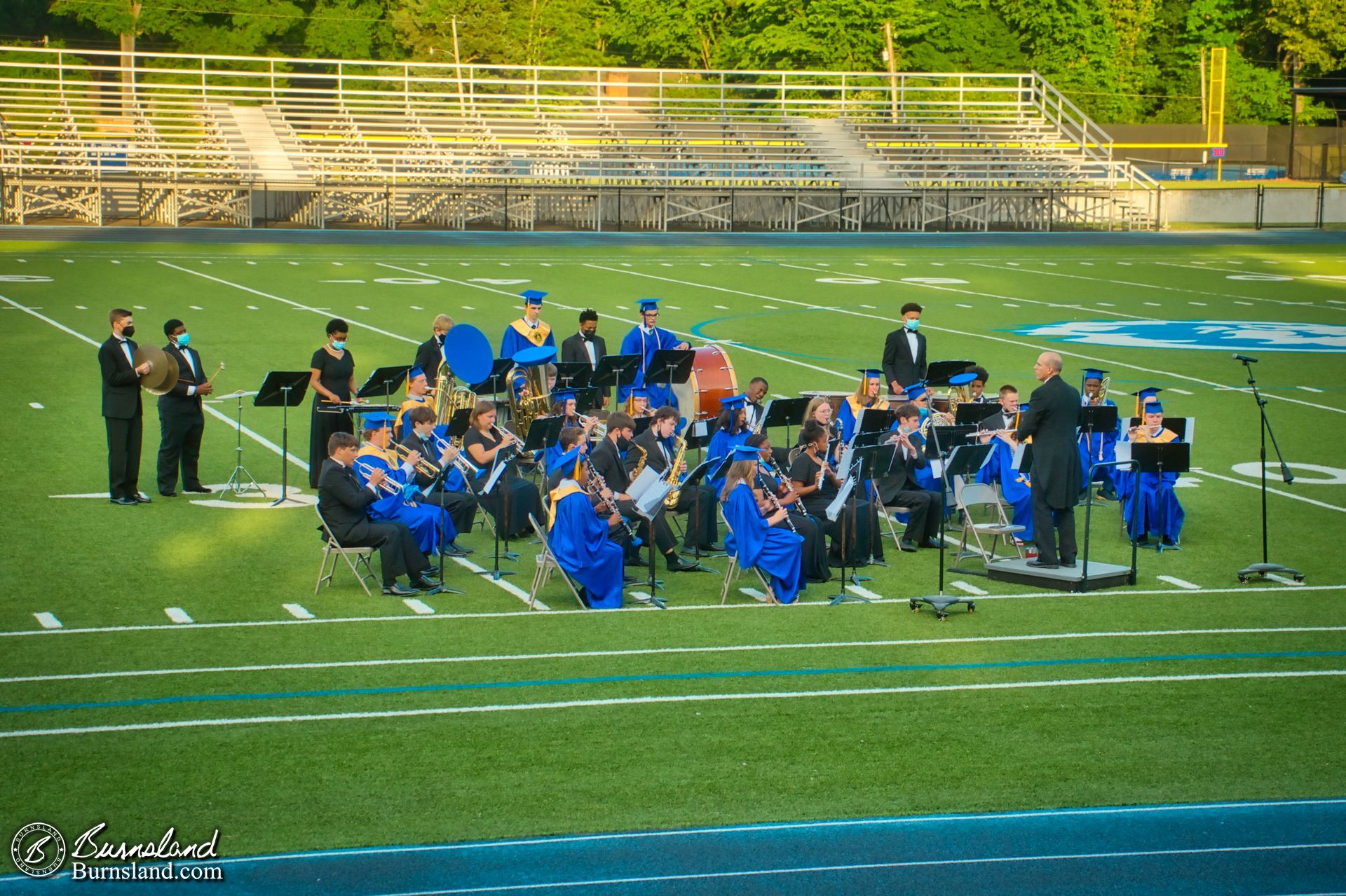 The band plays during graduation for one last time together