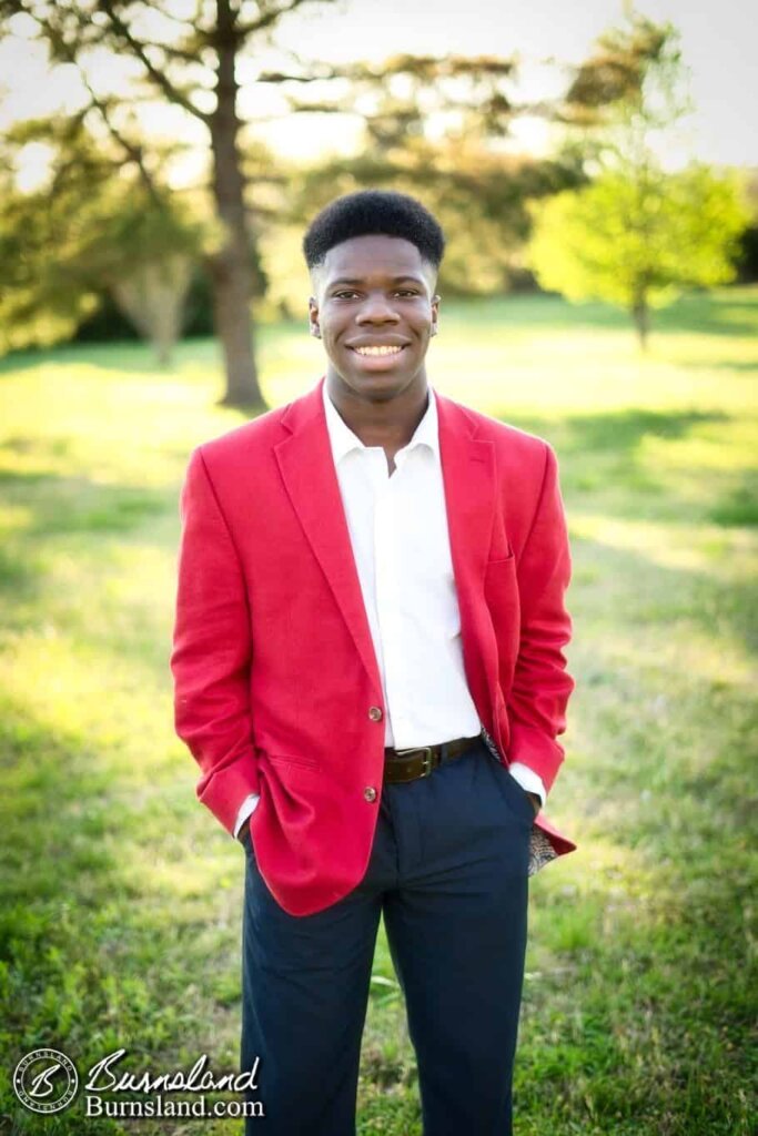 Jaylin is outstanding, and standing out in our yard, for some senior photos that we took in our front yard recently.