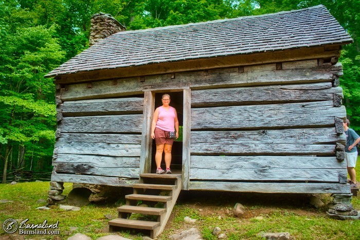 Laura at Alex Cole’s cabin in Great Smoky Mountains National Park