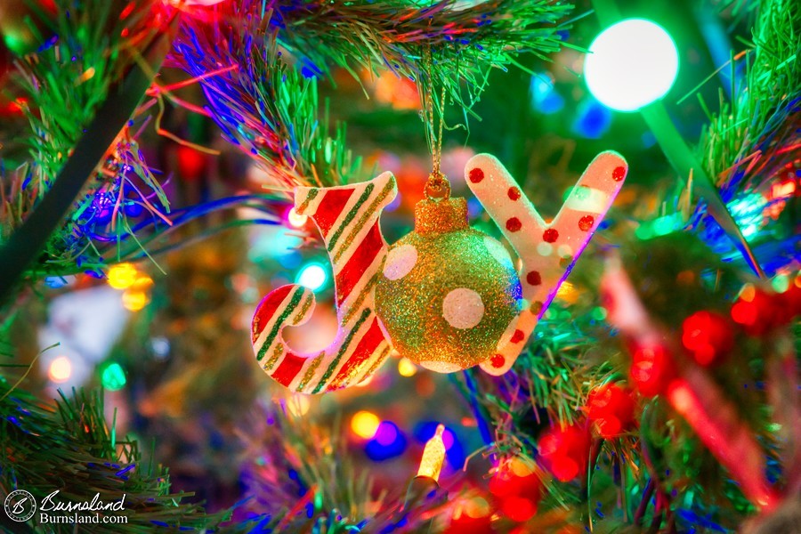 A slightly hidden Joy ornament on our Christmas tree is a reminder that sometimes you have to look for joy to find it.