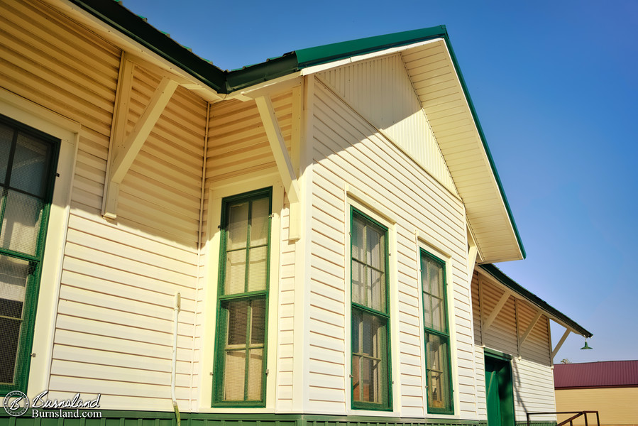 Bay window at the Kanopolis Railroad Depot in Kanopolis, Kansas