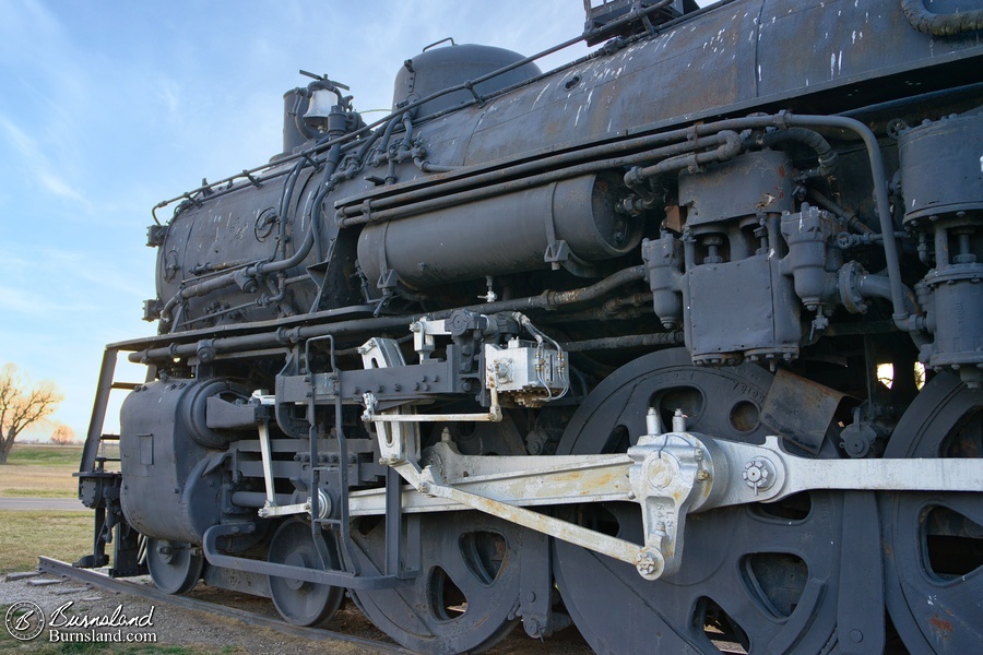 A steam locomotive in Kinsley, Kansas