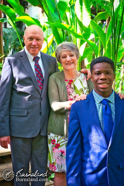 Jaylin and his grandparents on Easter Sunday