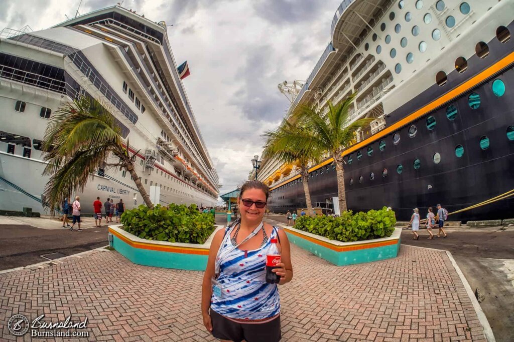 Laura with the Carnival Liberty and Disney Dream Cruise Ships