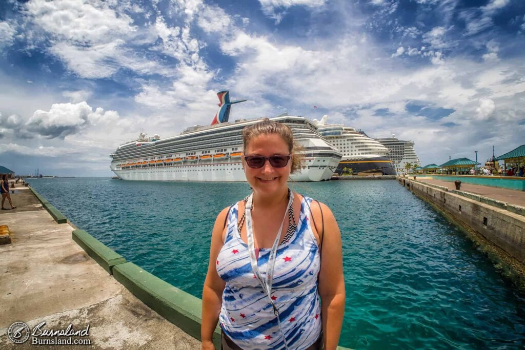 Laura and the Cruise Ships in Nassau