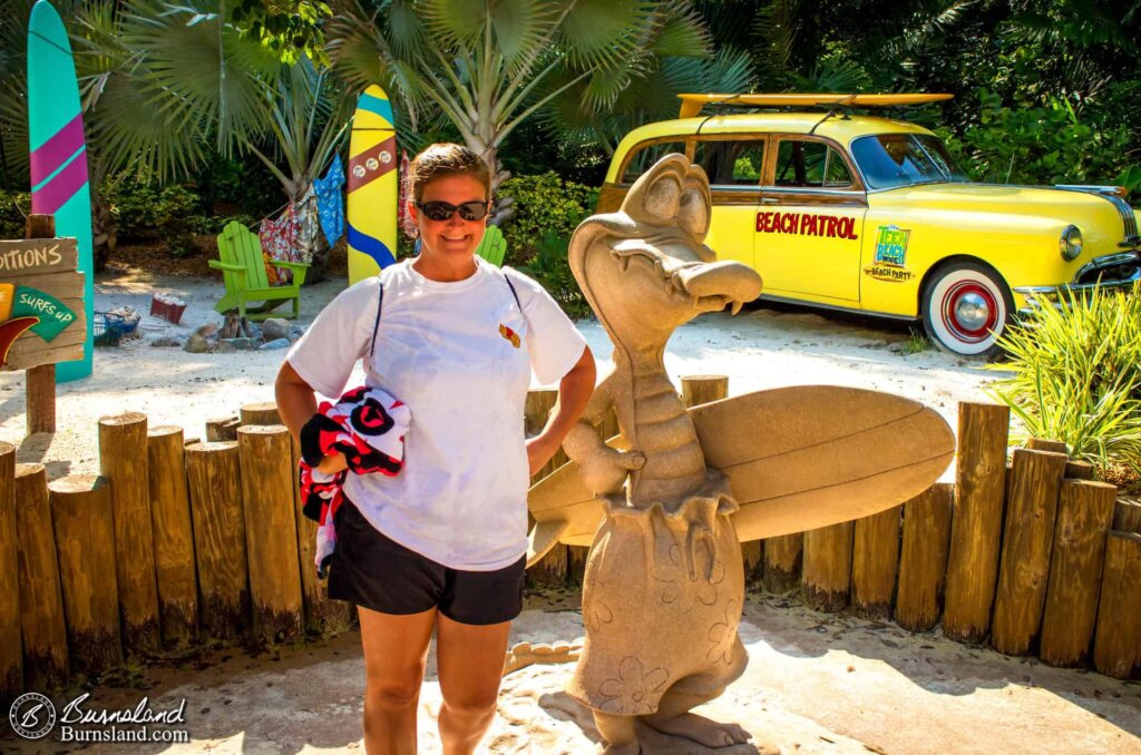 Laura and Lagoona Gator at Typhoon Lagoon in Walt Disney World