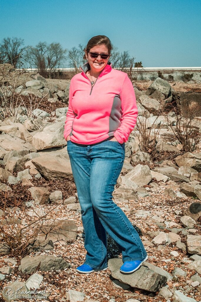 Laura was walking on the rocks at Paris Landing State Park in Tennessee, as we were out for a walk on the shores of Kentucky Lake. Read all about it at Burnsland!