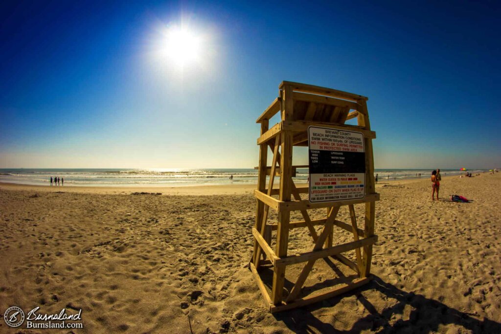 Lifeguard Chair in the Sun at Cocoa Beach, Florida