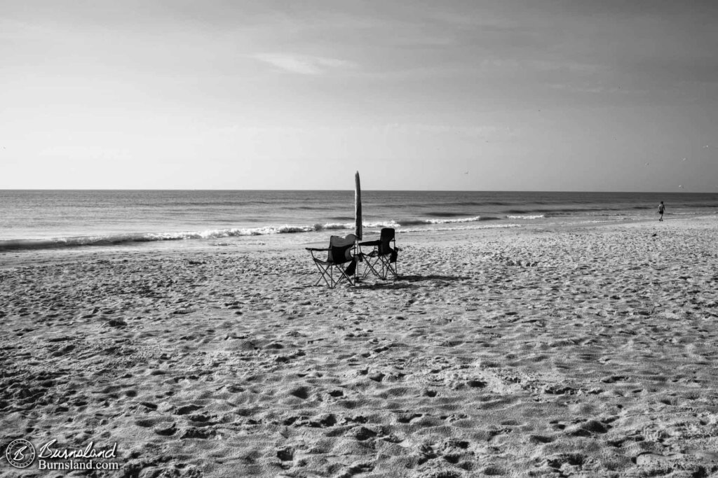 Lonely Beach Chairs at Cocoa Beach, Florida