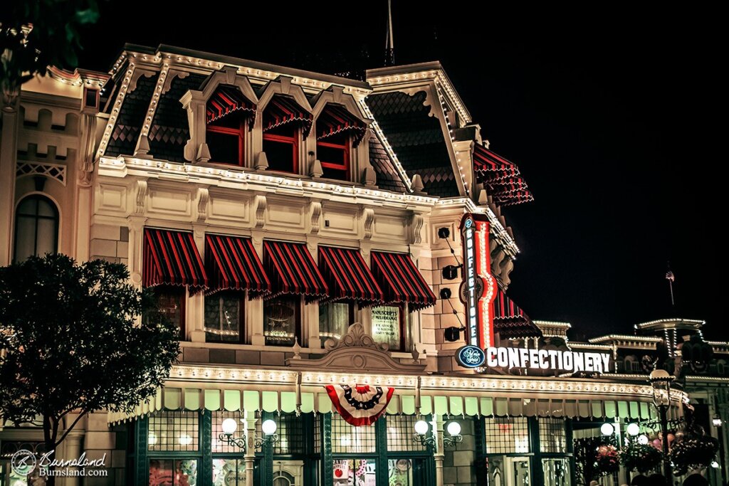 Main Street Confectionery at night-1200