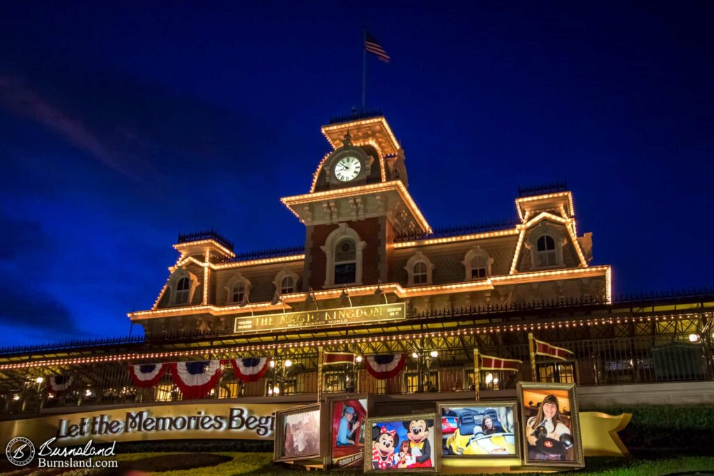 Main Street Station at Walt Disney World greets guests as they arrive at the Magic Kingdom