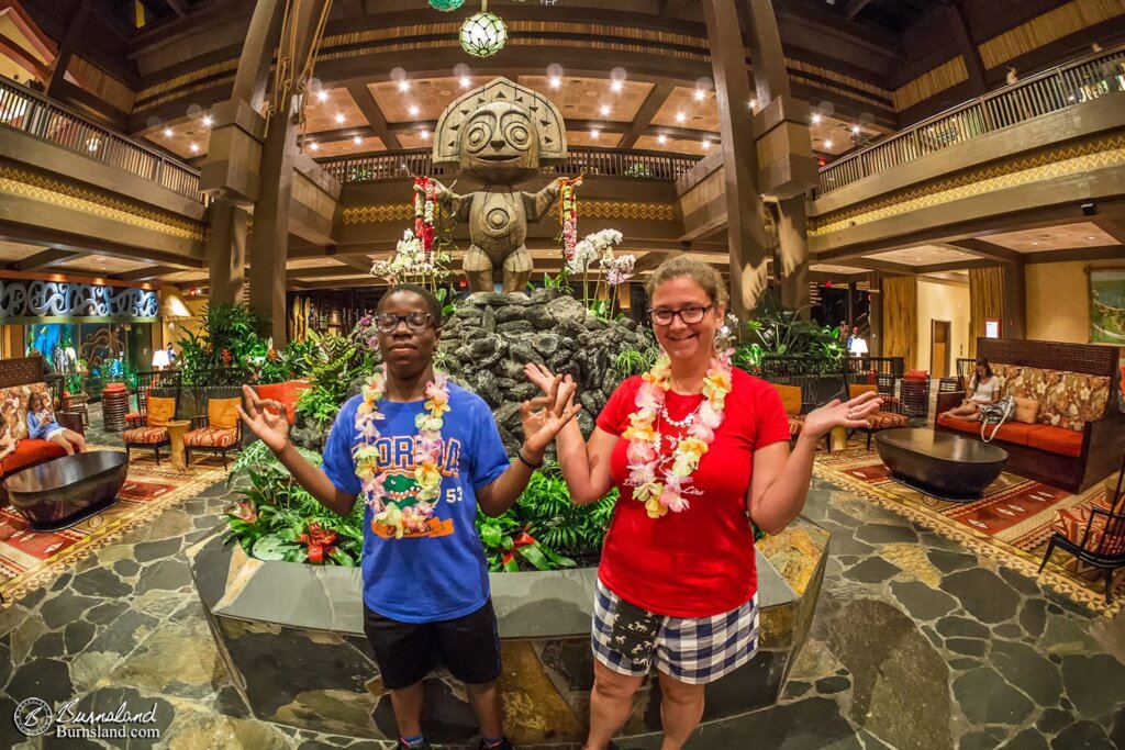 Laura and Jaylin at the Polynesian Village Resort at Walt Disney World