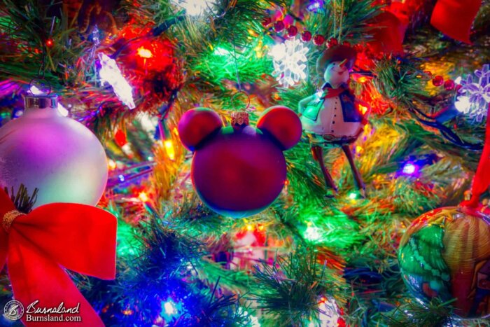 Mickey Mouse ornament on the Christmas tree