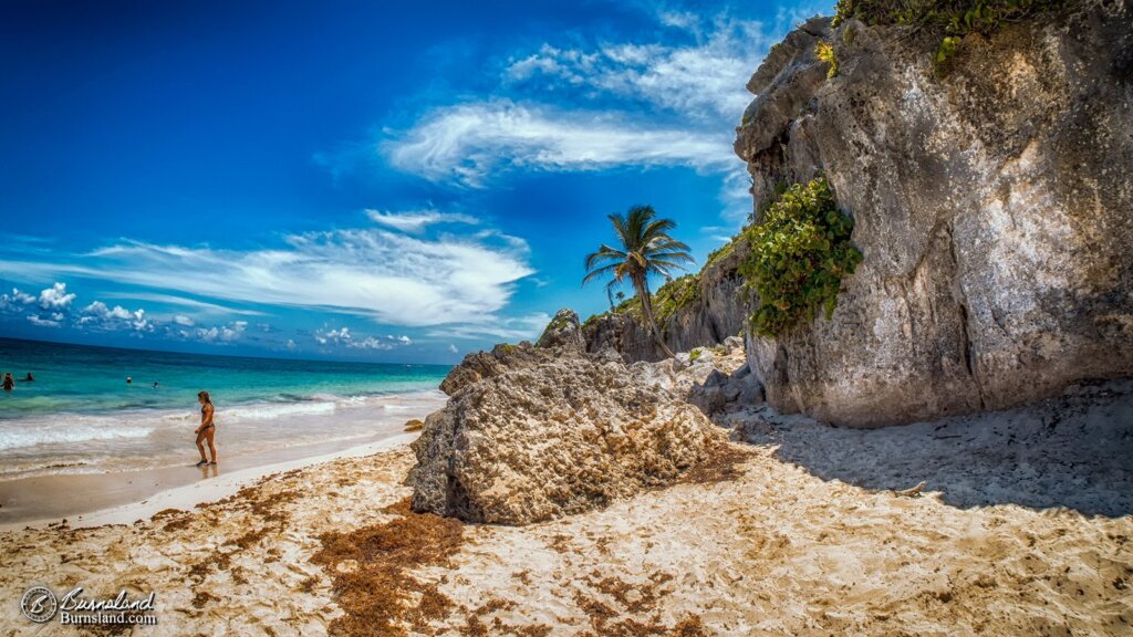 The beach near the Mayan ruins of Tulum in Mexico looks warm and inviting in this photo from our 2016 Cruise to Mexico. Warm and inviting certainly sounds appealing right about now…