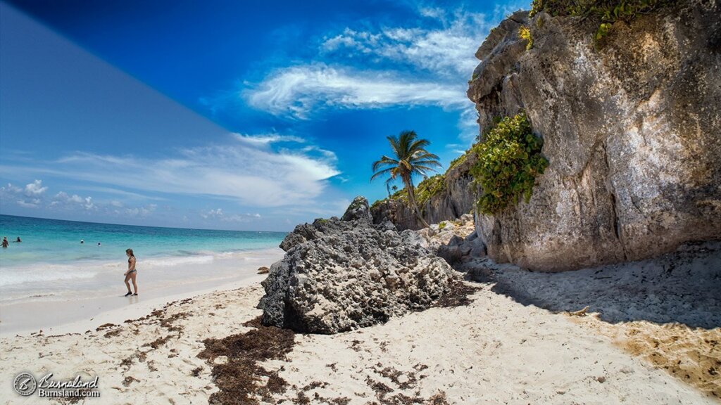 Missing the beach in Mexico before and after