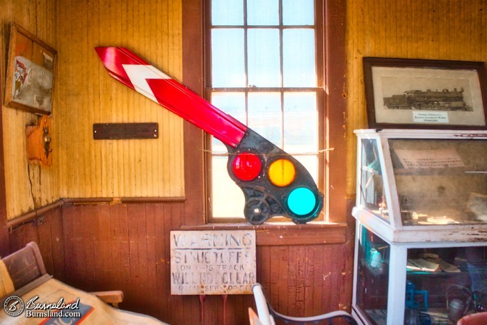 Semaphore arm in the railroad depot in Alden, Kansas