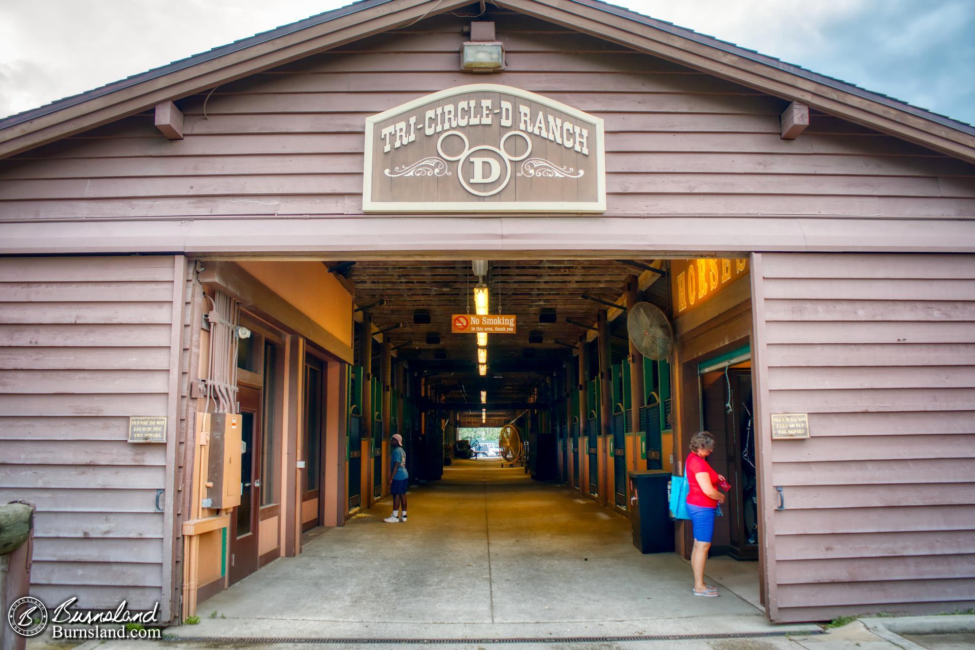 Looking inside the barn of the old Tri-Circle-D Ranch at Fort Wilderness at Walt Disney World