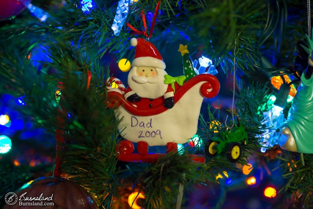 Dad ornament on the Christmas tree