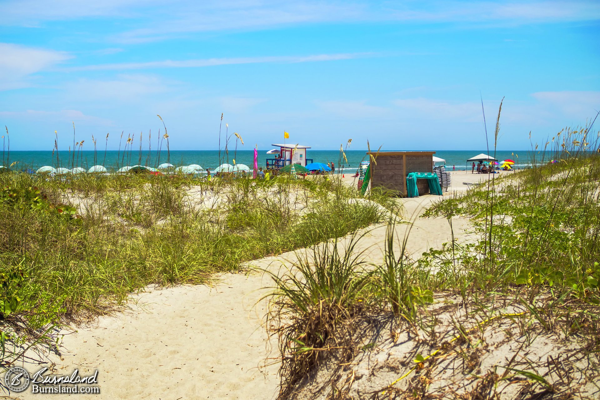 Path through the grass at Cocoa Beach, Florida