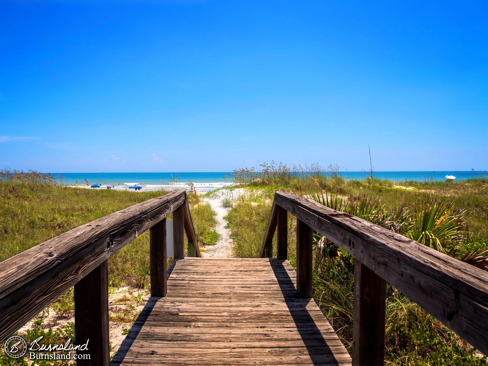 Boardwalk to the beach at Cocoa Beach, Florida