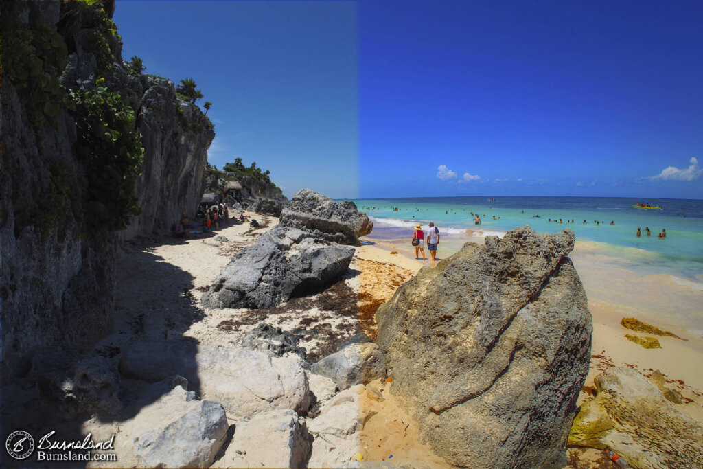 Photo: Tulum Beach in Mexico before and after