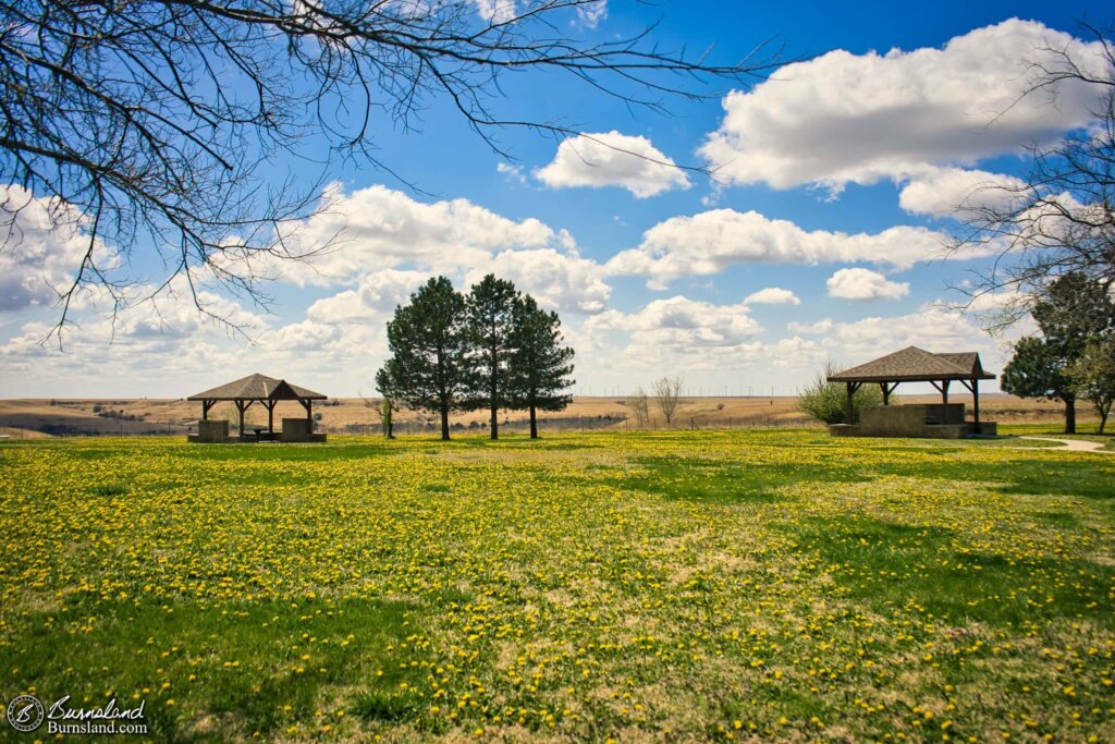 Picnic pavilions on the Kansas plains