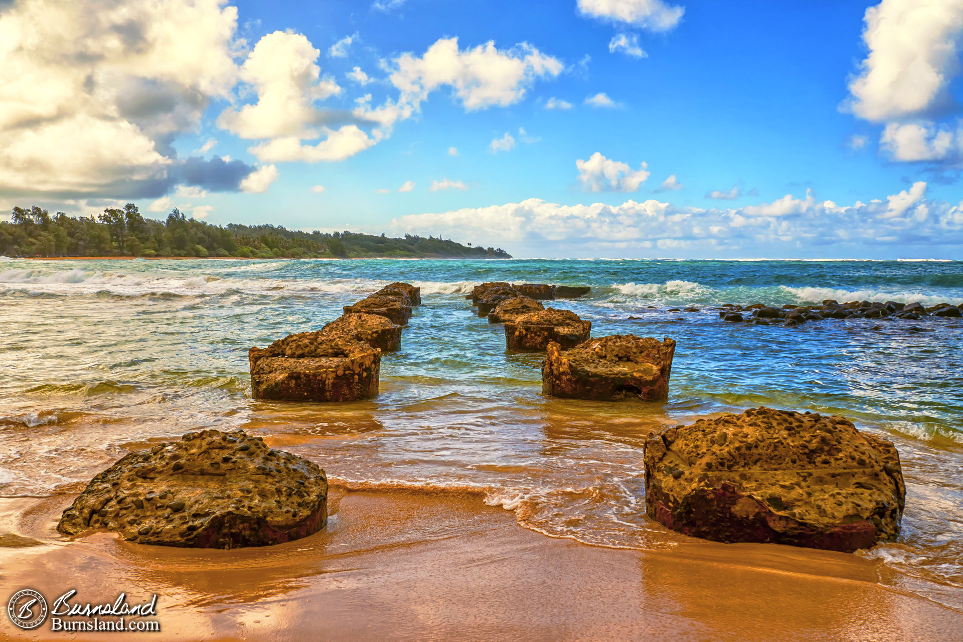 Pier Remains at Anahola Beach in Kauaʻi