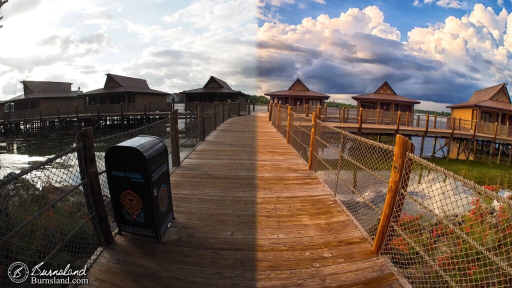 Polynesian Village Resort Bungalows at Walt Disney World - before and after