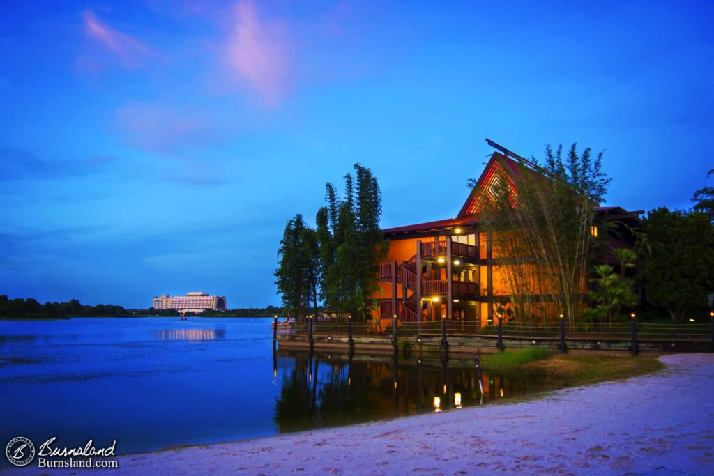 Polynesian Village Resort in the Evening at Walt Disney World