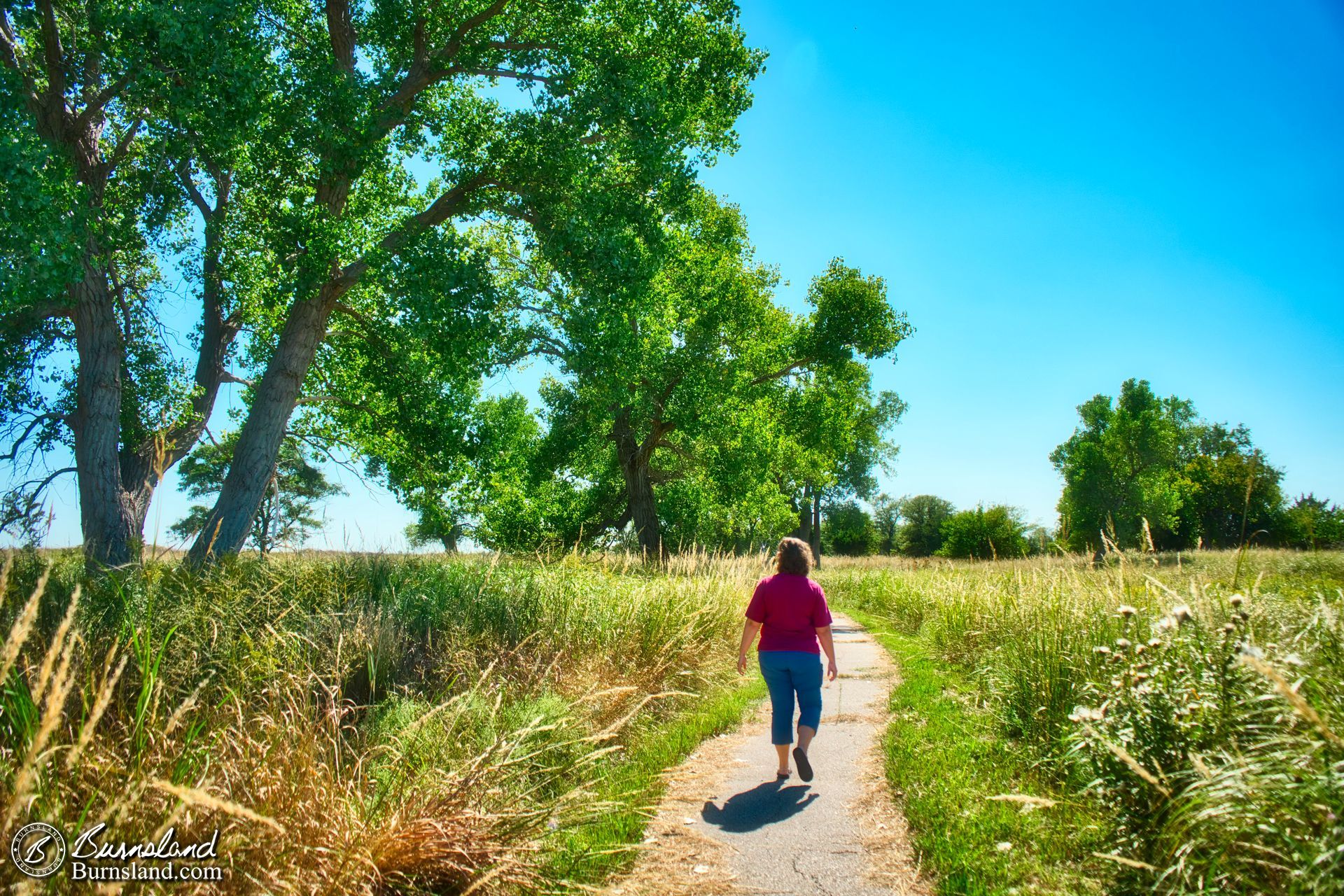 Laura on the path at Quivira National Wildlife Refuge in Kansas