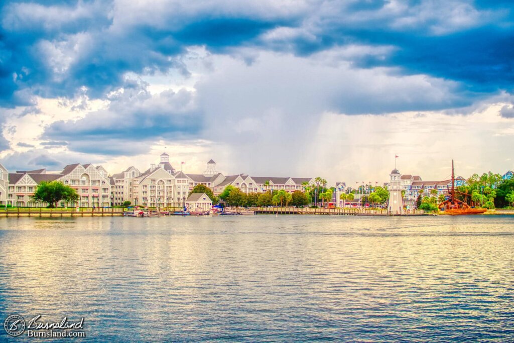 Rain behind the Yacht Club Resort at Walt Disney World