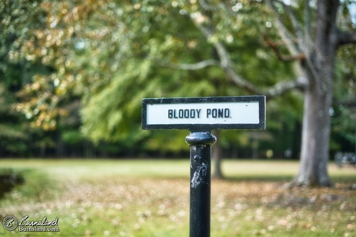 Bloody Pond sign at Shiloh National Military Park in Tennessee.