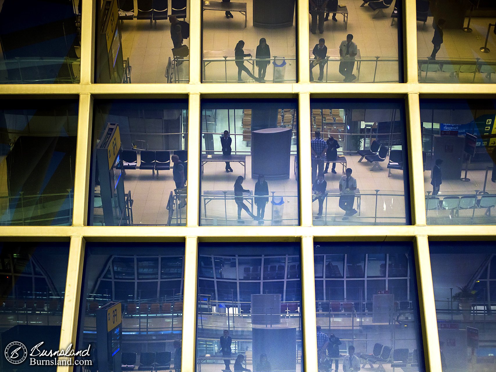 reflections of the Bangkok airport