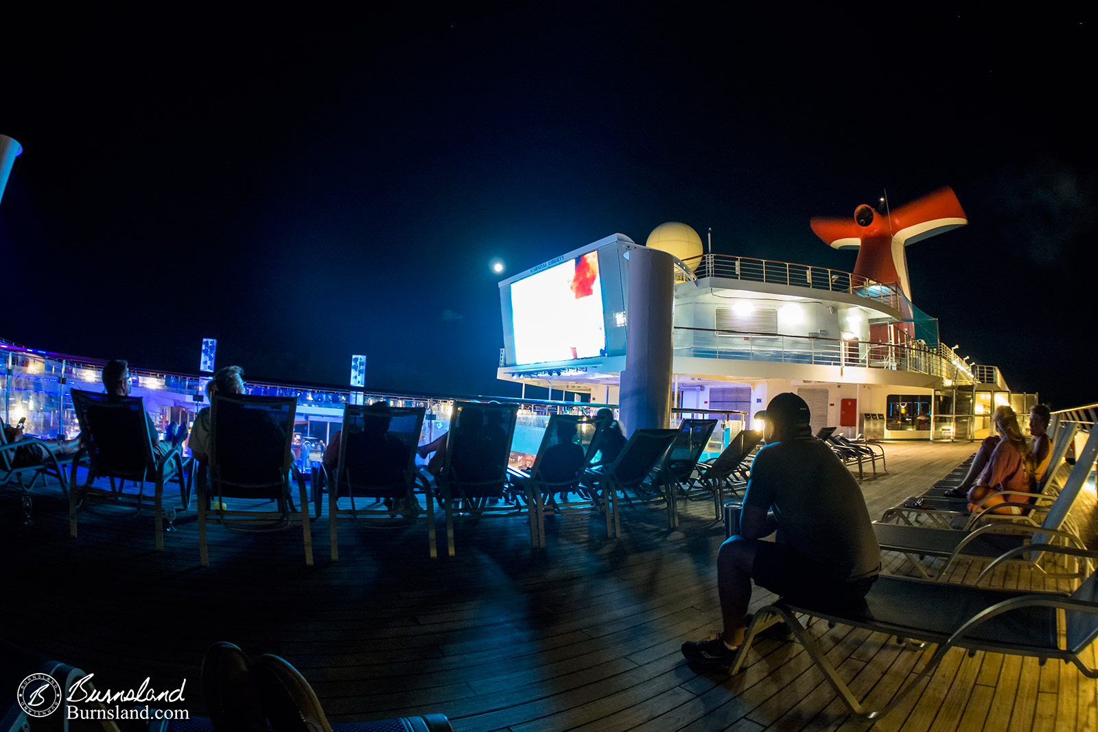 Sailing at Night on the Carnival Liberty