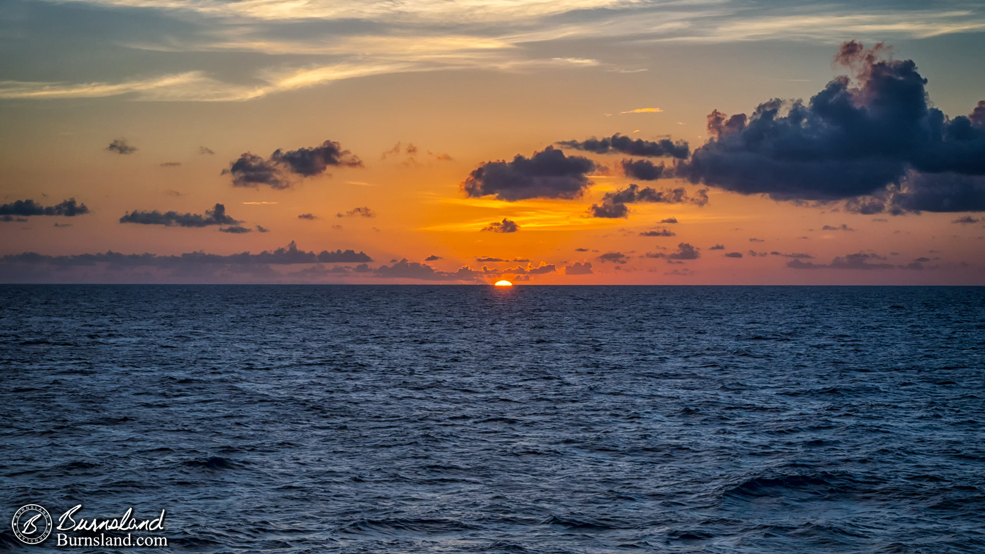 Setting Sun seen from Carnival Liberty