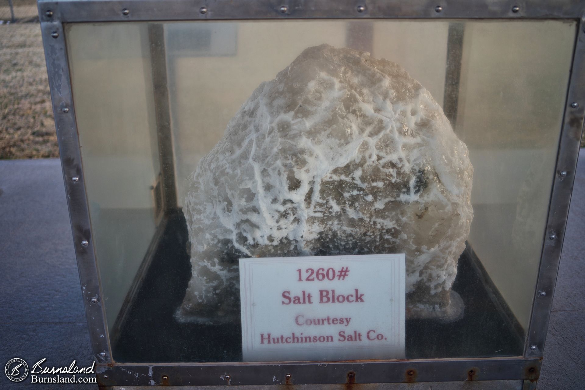 A 1,260 pound salt block at the Salt Discovery site in South Hutchinson, Kansas