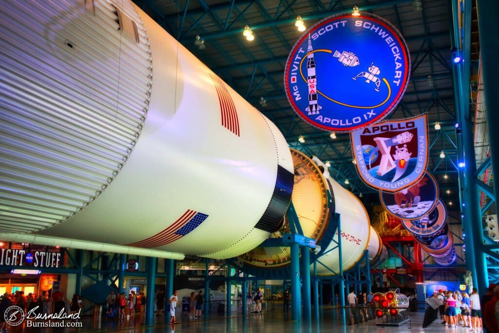 Saturn V rocket in the Apollo Center at Kennedy Space Center in Florida