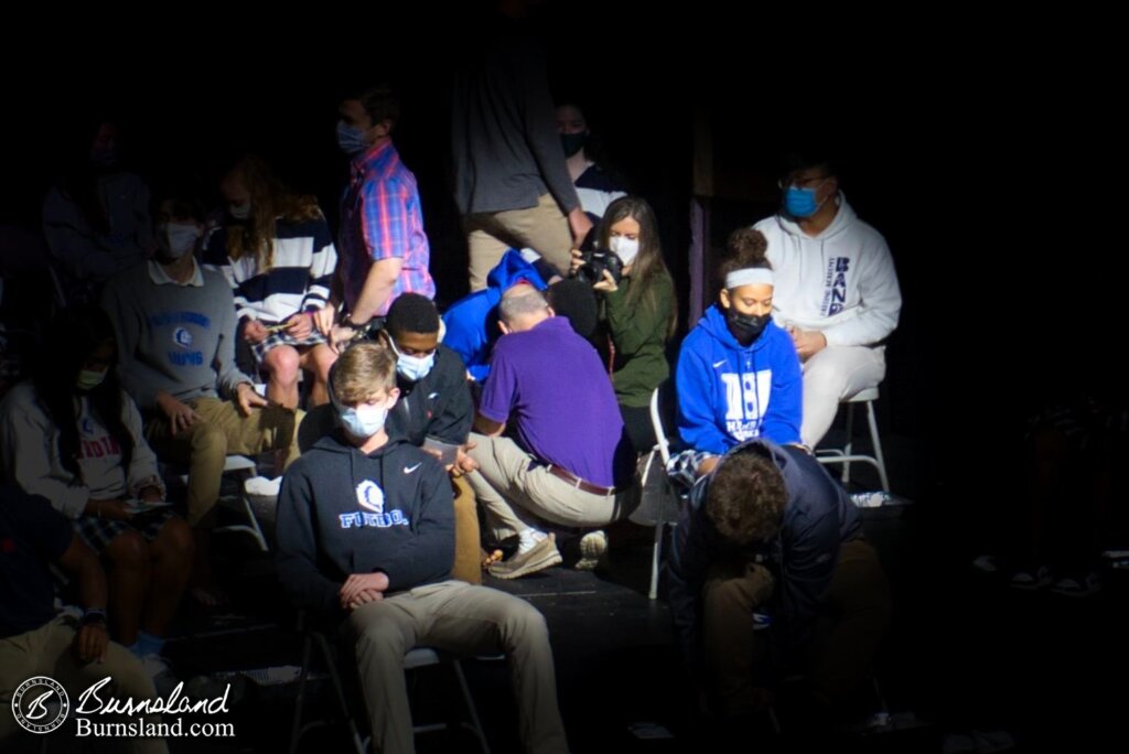 Foot washing during Senior Blessing Chapel