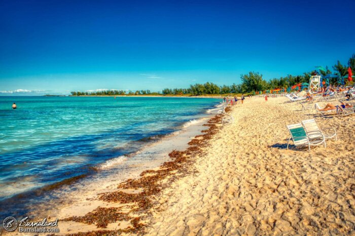 A look down the beach at Serenity Bay on Castaway Cay, the Disney Cruise Line’s Bahamas island