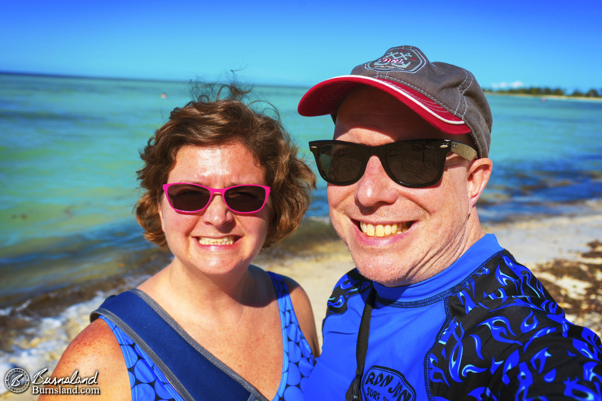 Laura and Steve on Serenity Bay at Castaway Cay