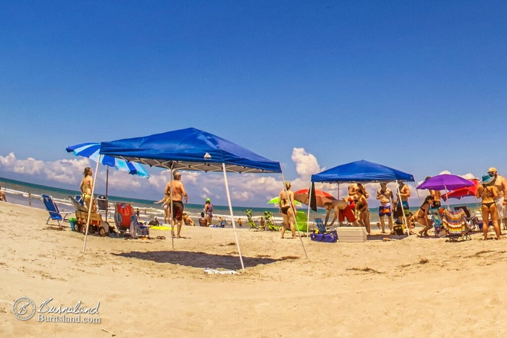 Sitting Under the Umbrella at Cocoa Beach, Florida