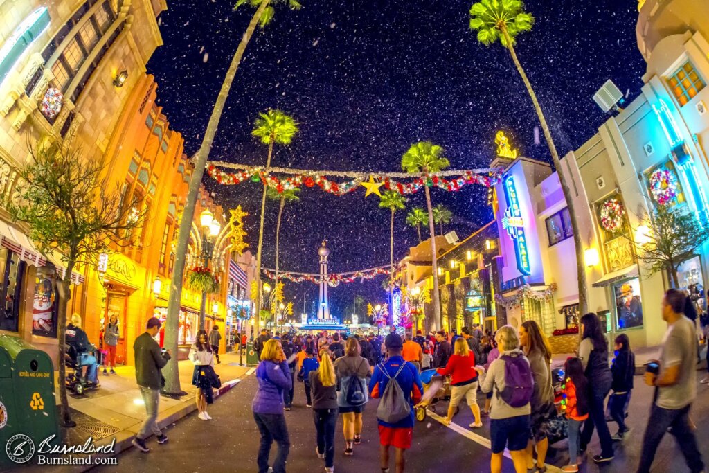 Snow on Hollywood Boulevard in Disney’s Hollywood Studios