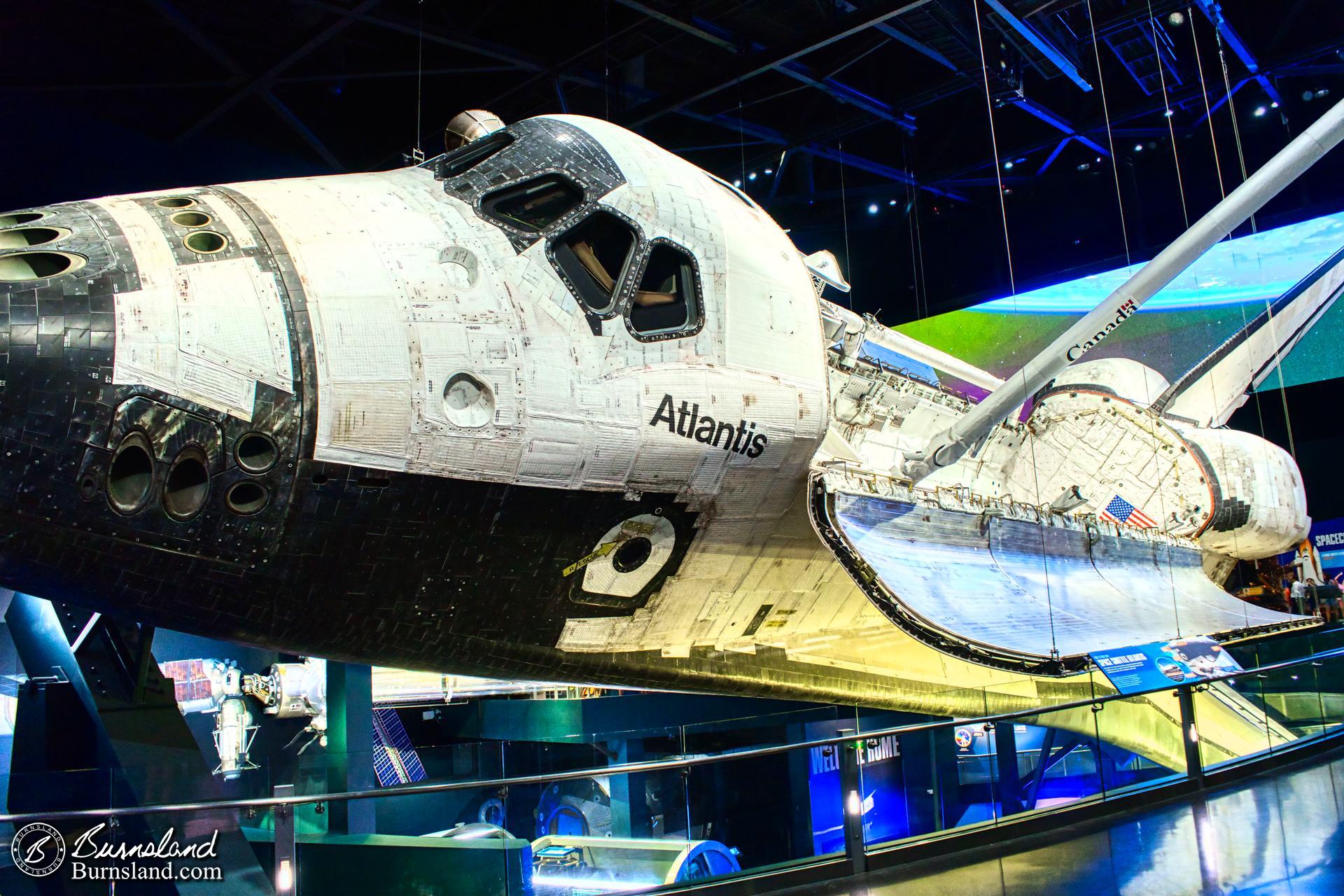 NASA’s Space Shuttle Atlantis is on display at Kennedy Space Center.