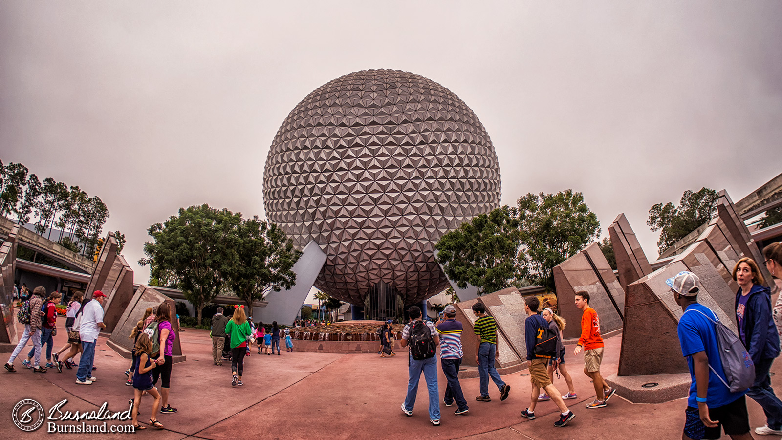 Spaceship Earth in Epcot at Walt Disney World in the Morning